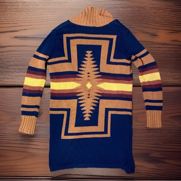 Pendleton Harding Open Long Cardigan Small Cotton Wool Exc Shape Southwest Aztec - Picture 2 of 5